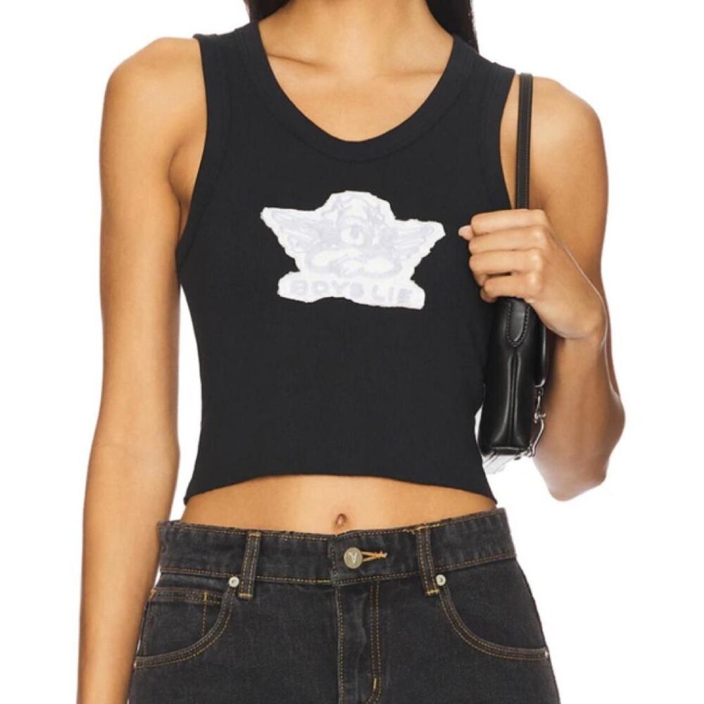 Boys Lie Aura Randy Tank Black. Size Small NWOT